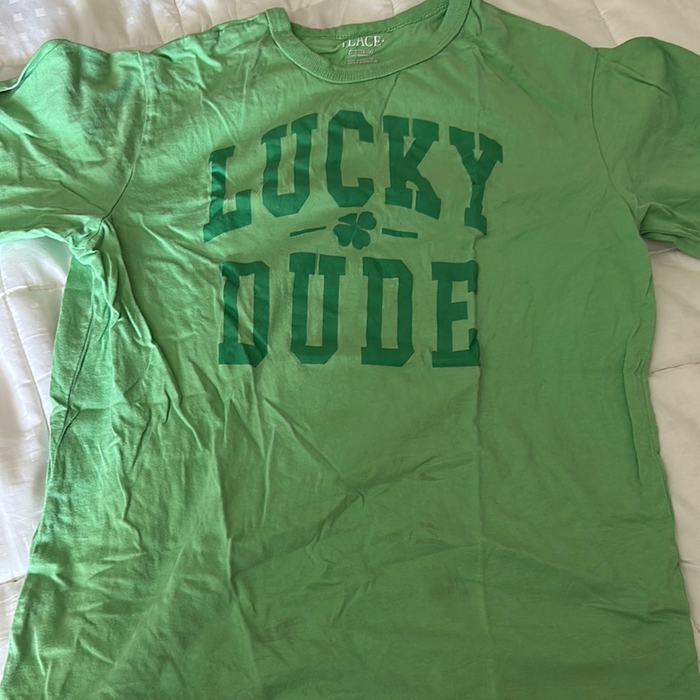 Green 'Lucky Dude' Graphic T-Shirt